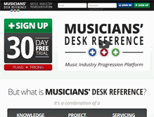 Tablet Screenshot of musiciansdeskreference.com
